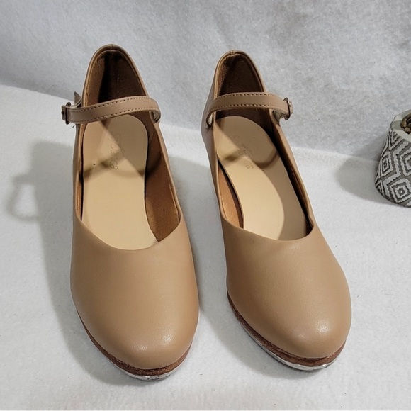 So Danca TA55 Tan Tap Heels / Character / Broadway style dance shoes 8M fits 7M - Picture 2 of 11